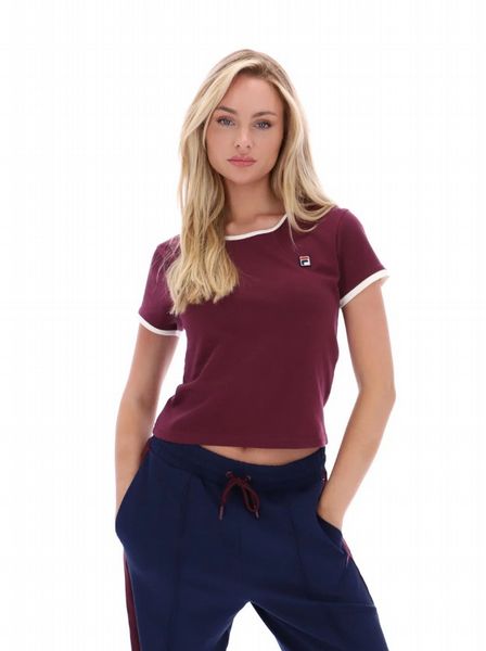 FILA AZZURA WOMENS BABY RINGER TEE-FIG/GARD