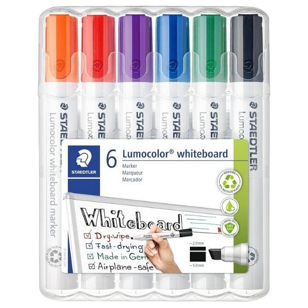 Staedtler Lumocolor 351 Drywipe Assorted (6 Pack) 351 WP6